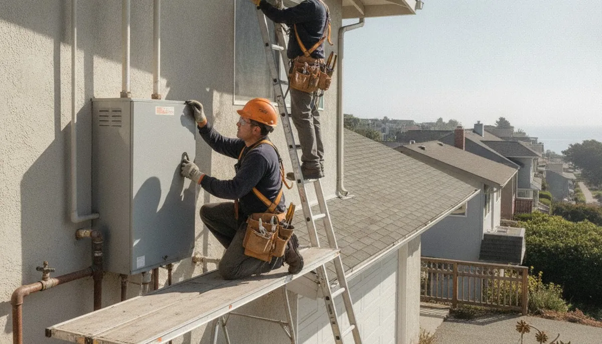 San Mateo, CA plumber repairing a leaky pipe for residential plumbing service