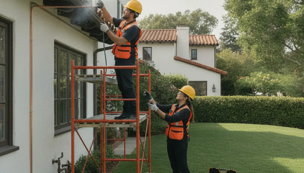 Plumber repairing a pipe for plumbing service in San Mateo, CA