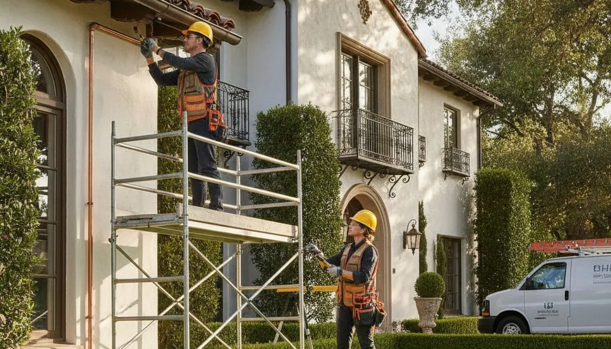 Plumber repairing a leak in San Mateo, CA for local plumbing service