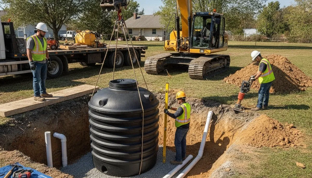 Septic tank installation in San Mateo, CA by On Call Plumbers for a residential plumbing project